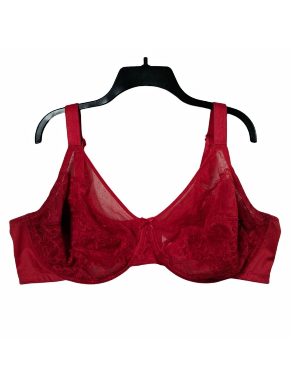 HSIA Womens 44DD Red Lace Sheer Unlined Underwire Full Coverage Bra